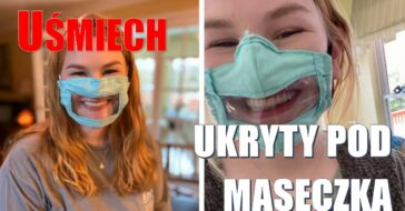 maseczka z oknem na uśmiech