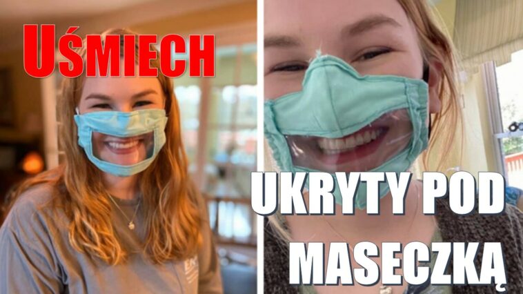 maseczka z oknem na uśmiech
